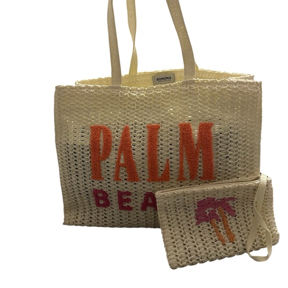 Sonoma Maya Straw Verbiage Tote & Wristlet Set - Picture 9 of 11